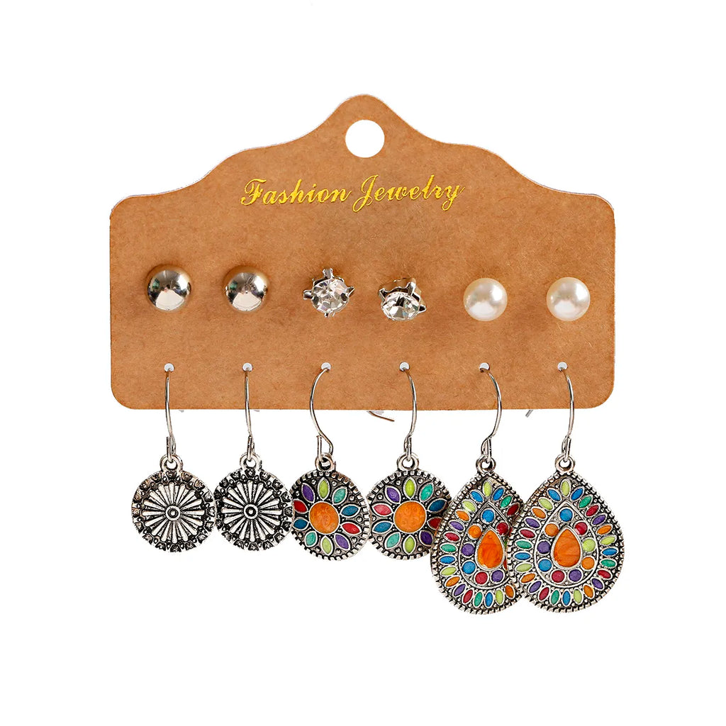 Boho Ethnic Dangle/Round Earrings For Women Vintage Fashion 2021 Earrings Sets Pendientes Earring Unusual Pendant Jewelry Female