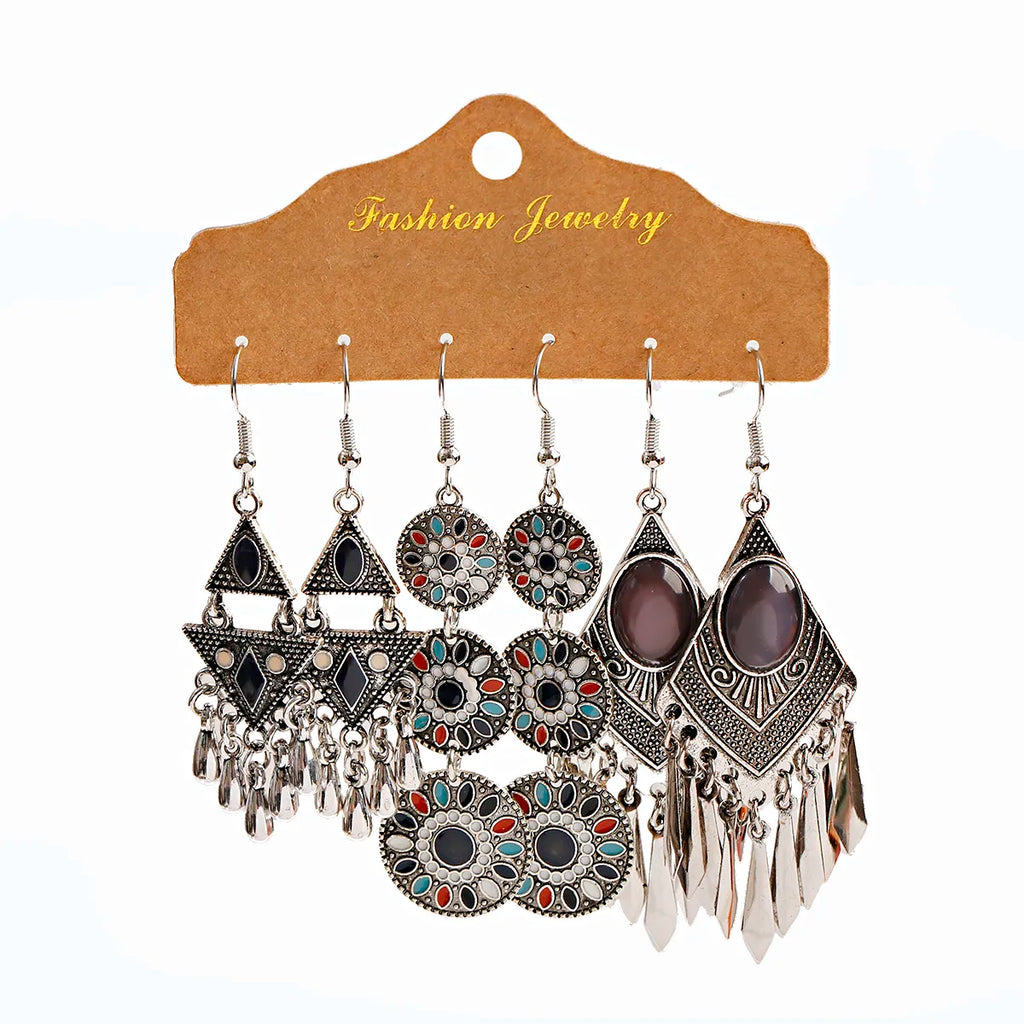 Boho Ethnic Dangle/Round Earrings For Women Vintage Fashion 2021 Earrings Sets Pendientes Earring Unusual Pendant Jewelry Female