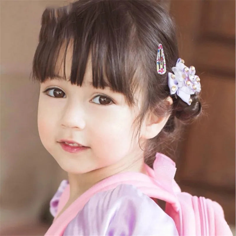 50Pcs/Lot Korean Style Girls Hair Accessories Cartoon Hairclip Candy Color Flower Hair Clip Barrette Cute Hair Clip for Kids