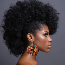 Load image into Gallery viewer, SOMESOOR Vinatge African Headwrap Woman Wood Drop Earrings Afrocentric Ethnic Boths Side Painting Jewelry For Blacks Gifts 1Pair