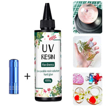 Load image into Gallery viewer, UV Resin Glue 20g/50g/100g/250g/1000g Epoxy Resin and UV Lamp High Transparency Fast Drying and High Hardness for DIY Jewelry