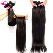 Load image into Gallery viewer, 10A 36 38 40 Inch Human Hair Bundles Brazilian Hair Weave Bundles Straight Human Hair Bundles 30 Inch Bundles Hair Extensions