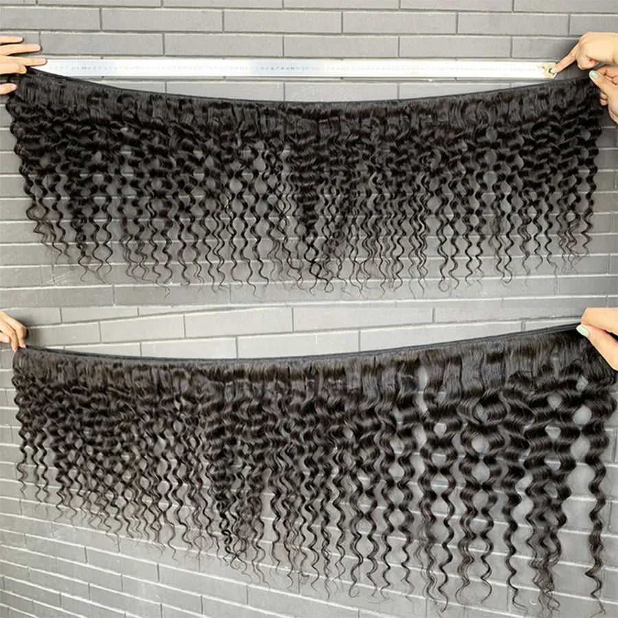 12A Raw Indian Hair Bundles Deep Wave Bundle Kinky Curly Human Hair Extensions Loose Deep Wave Water Wave For Black Women