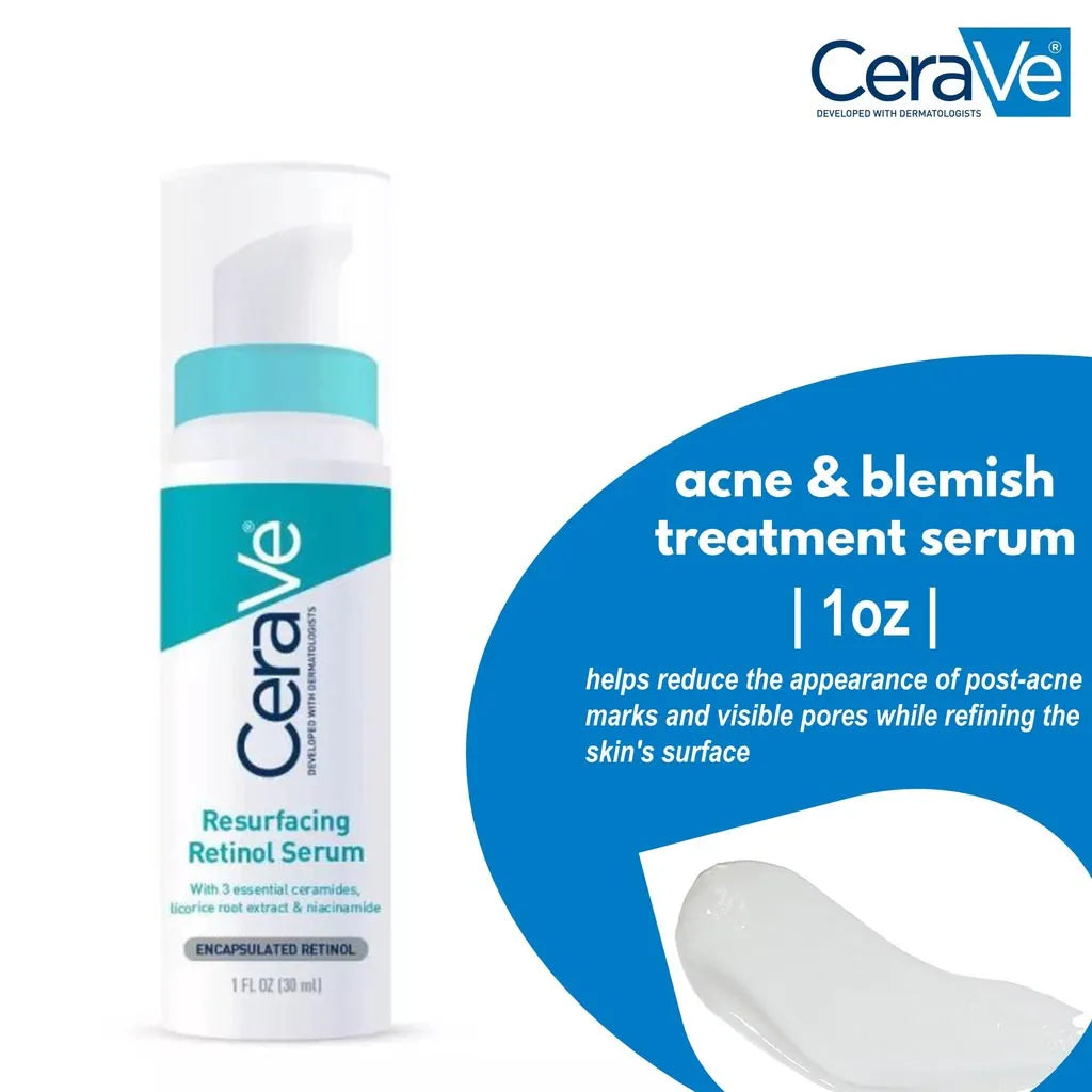 30ml Cerave Resurfacing Retinol Serum Anti-Wrinkle Aging Reduce Fine Lines For Post-Acne Marks Pores Brightening Skin Care