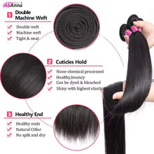 Load image into Gallery viewer, 10A 36 38 40 Inch Human Hair Bundles Brazilian Hair Weave Bundles Straight Human Hair Bundles 30 Inch Bundles Hair Extensions